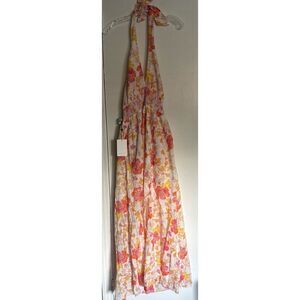 Hale Bob Tropical Cotton Halter Maxi Dress Size L / NWT